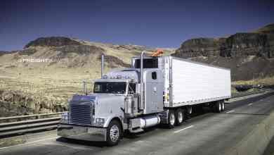 truck going down highway