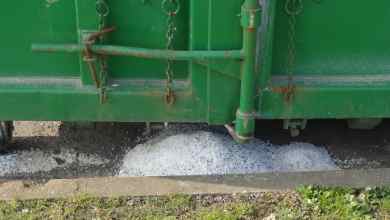 plastic pellets that have fallen from a container