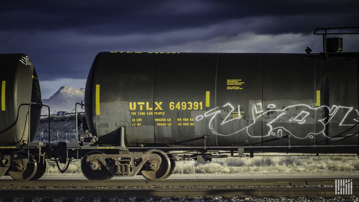 Rail tanker freight cars, which may carry hazardous materials