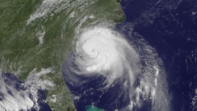 Satellite image of Hurricane Arthur off the U.S. Southeast Coast, July 2014.