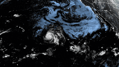 Satellite animation of major Hurricane Douglas in the Pacific.