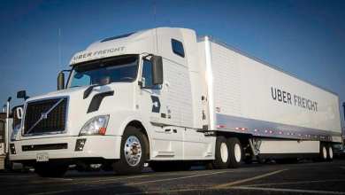 Parked Uber Freight rig