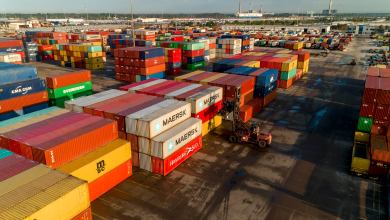 A photograph of containers at the Port of Jacksonville.