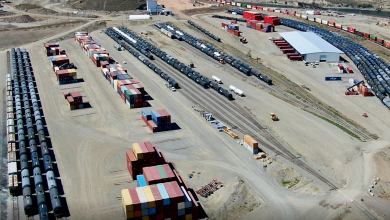 An aerial view of Ashcroft Terminal in British Columbia.