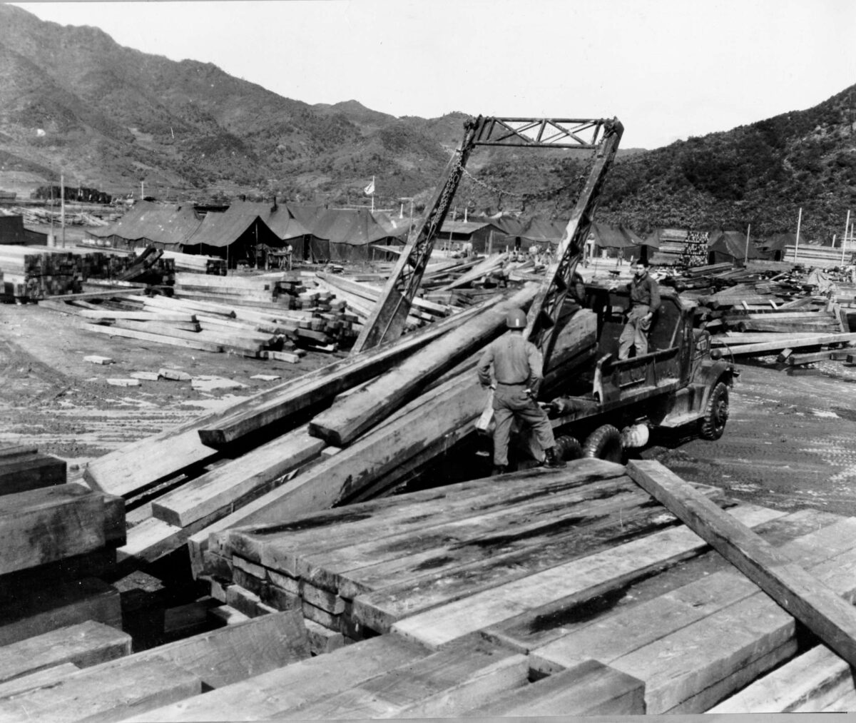 lumber transportation in Korean War