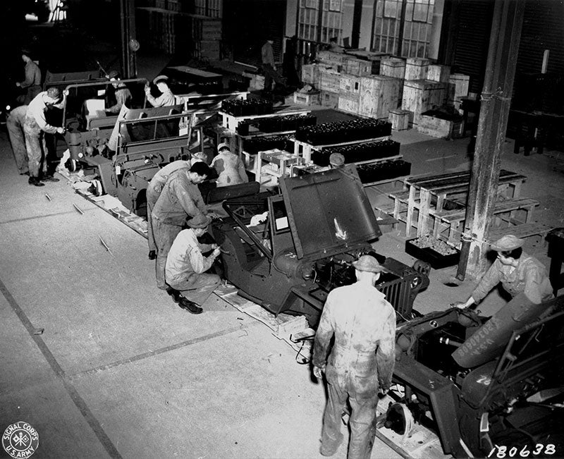 Jeep assembly line WWII World War II 
