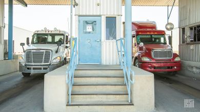 trucks at border crossing