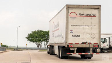 A Forward Air truck in a parking lot