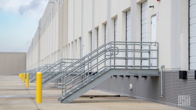 Empty loading docks at a warehouse