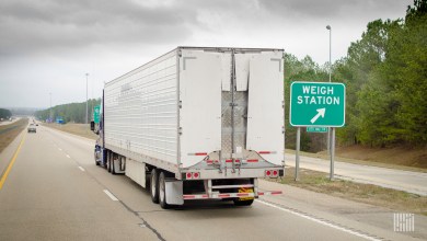 truck approaching weigh station