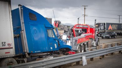 truck crash on highway
