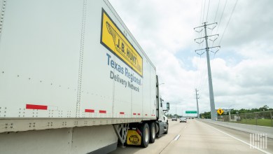 A J.B. Hunt Texas regional delivery network trailer on a highway