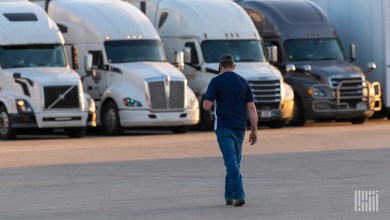 truck driver walking to truck