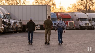truck drivers in parking lot