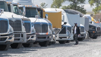 Trucks parked on a lot