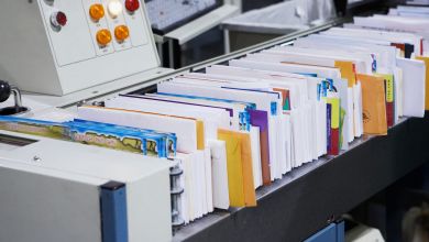 A letter sorting machine at a USPS facility.