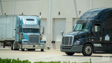 trucks at a warehouse