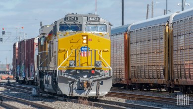 UP train in rail yard