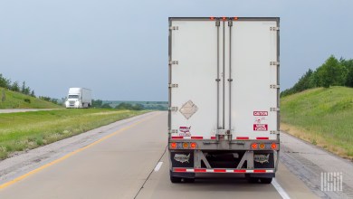 rear of truck on highway