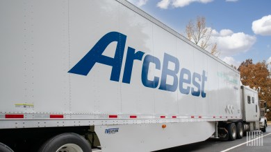 a parked ArcBest trailer