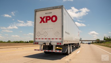 a rearview of an XPO trailer