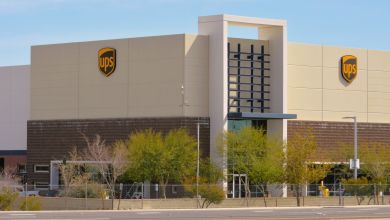 A two-tone brown UPS warehouse in Arizona.