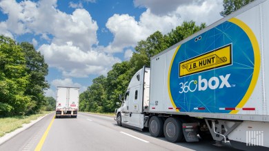 a JB Hunt 360box trailer on a highway